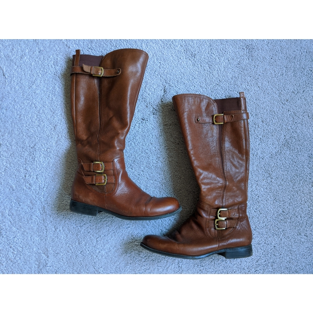 Naturalizer N5 Real Leather Chestnut Riding Boots